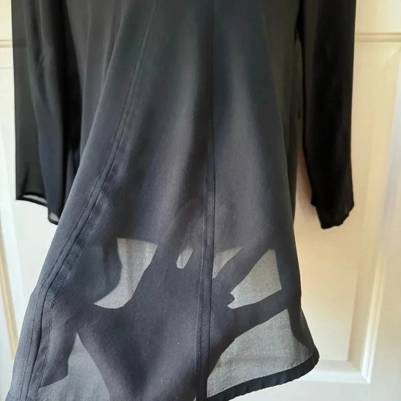 Leith Silk Sheer Long Single Button Blazer with Shoulder Pads Women’s size Small - Picture 8 of 14